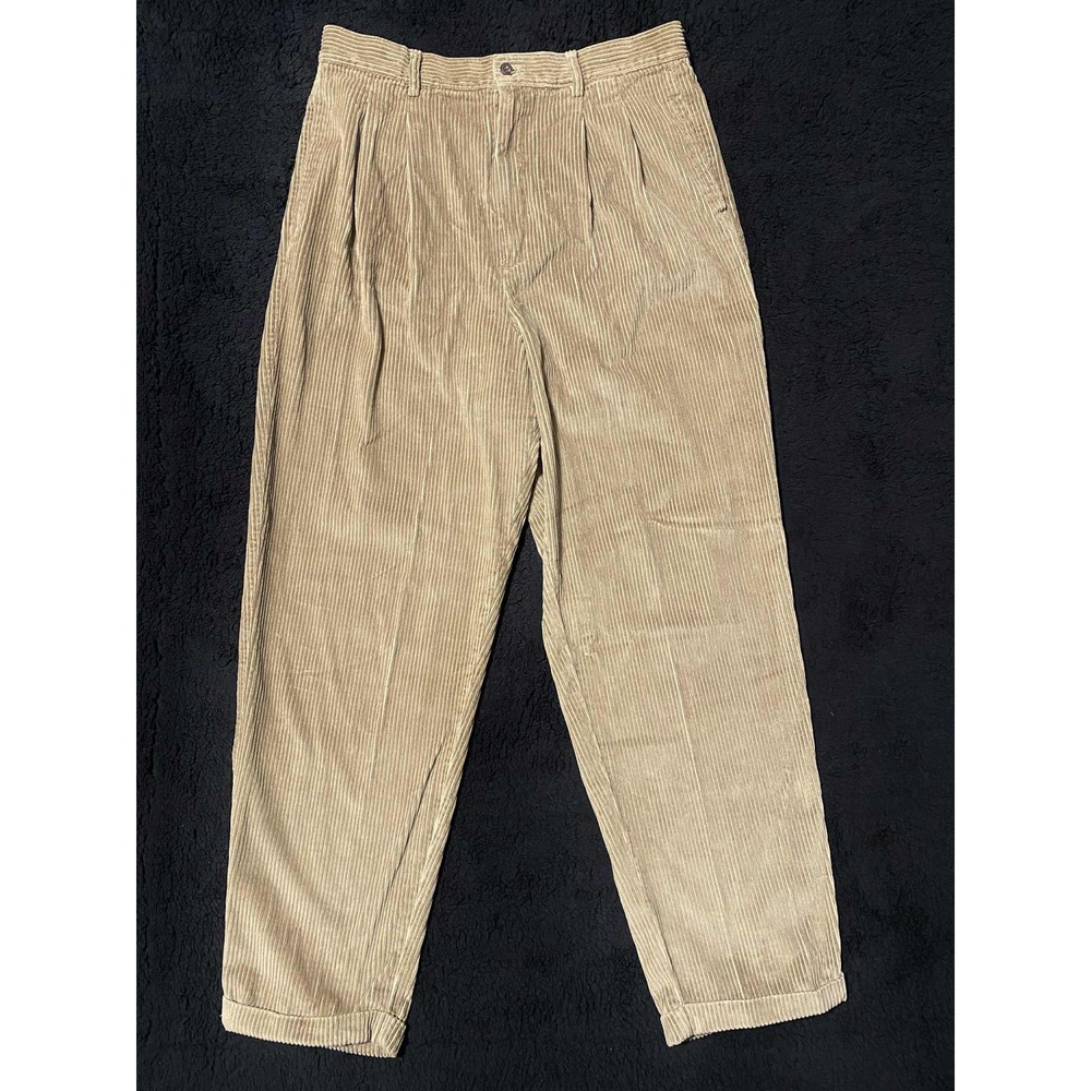 Eddie‎ Bauer Womens Corduroy Pants Size 18 High Waist Pleated Trousers